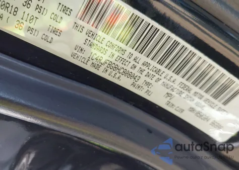 2017 Jeep Grand Cherokee Limited 4X4 z USA, uszkodzony, nr VIN 1C4RJFBG8HC808043